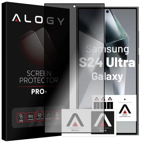 ⁨Szkło hartowane Prywatyzujące do Samsung Galaxy S24 Ultra matowa ochrona na ekran Alogy Privacy Glass⁩ w sklepie Wasserman.eu