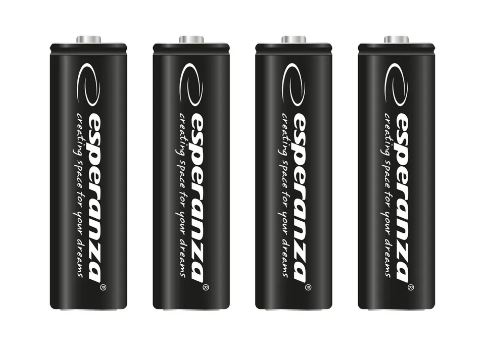 ⁨EZA106 Esperanza rechargeable ni-mh aa high-capacity 2600mah 4pcs black⁩ at Wasserman.eu