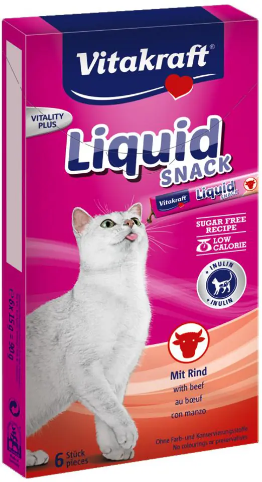 ⁨VITAKRAFT CAT LIQUID SNACK 6pcs ox/inulin d/cat⁩ at Wasserman.eu