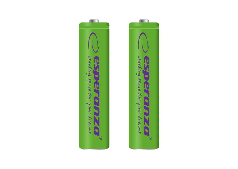 ⁨EZA101G Esperanza rechargeable ni-mh aaa 1000mah 2pcs Green⁩ at Wasserman.eu