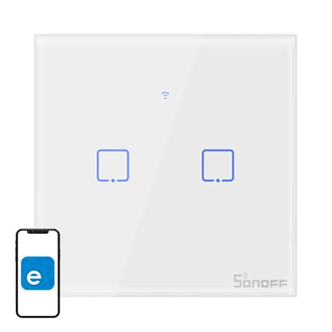 Dotykowy włącznik światła WiFi + RF 433 Sonoff T1 EU TX (2-kanałowy) w sklepie Wasserman.eu