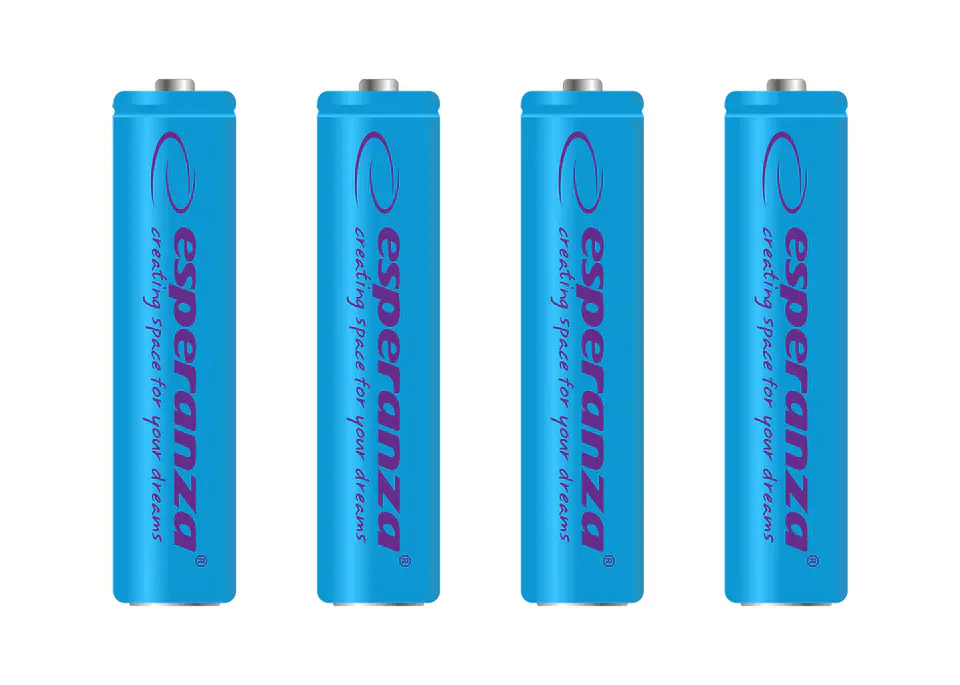 ⁨EZA102B Esperanza rechargeable batteries ni-mh aaa 1000mah 4pcs. Blue⁩ at Wasserman.eu