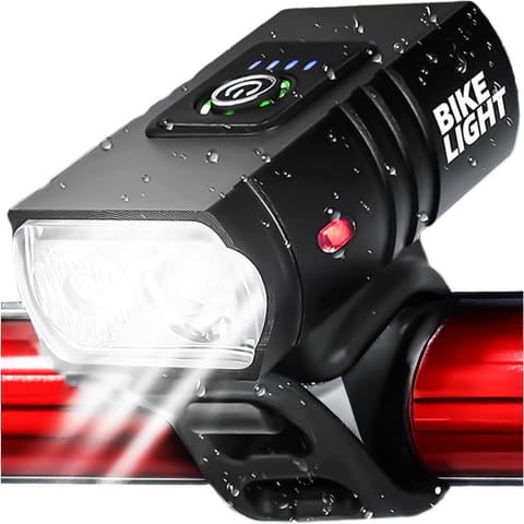 ⁨Lampka rowerowa przednia wodoodporna Alogy światełko LED oświetlenie na rower 800lm 2 LED⁩ w sklepie Wasserman.eu