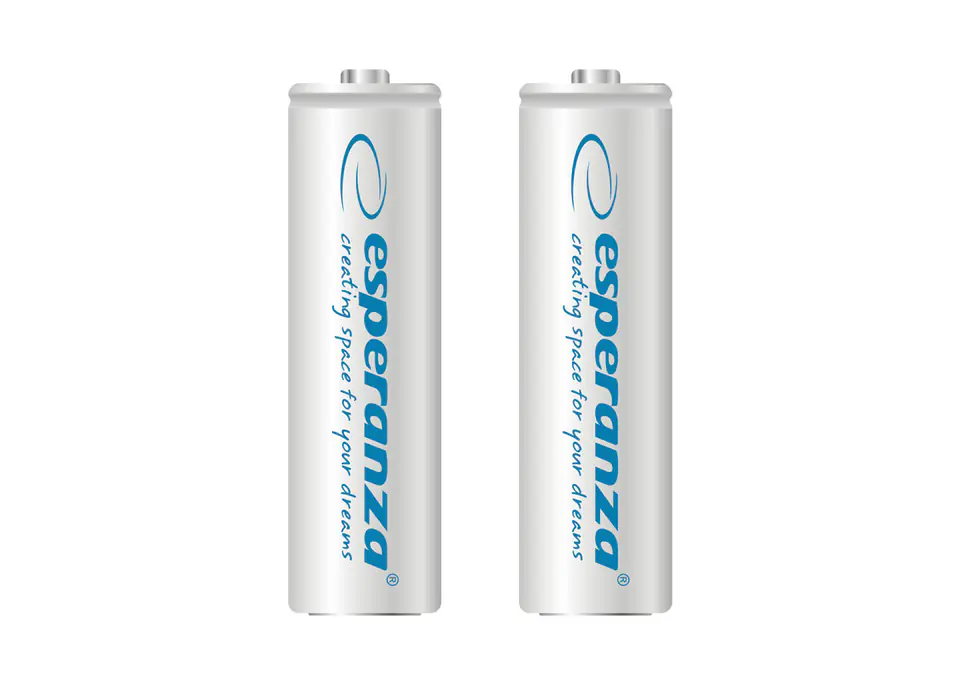 ⁨EZA103W Esperanza rechargeable batteries ni-mh aa 2000mah 2pcs. White⁩ at Wasserman.eu