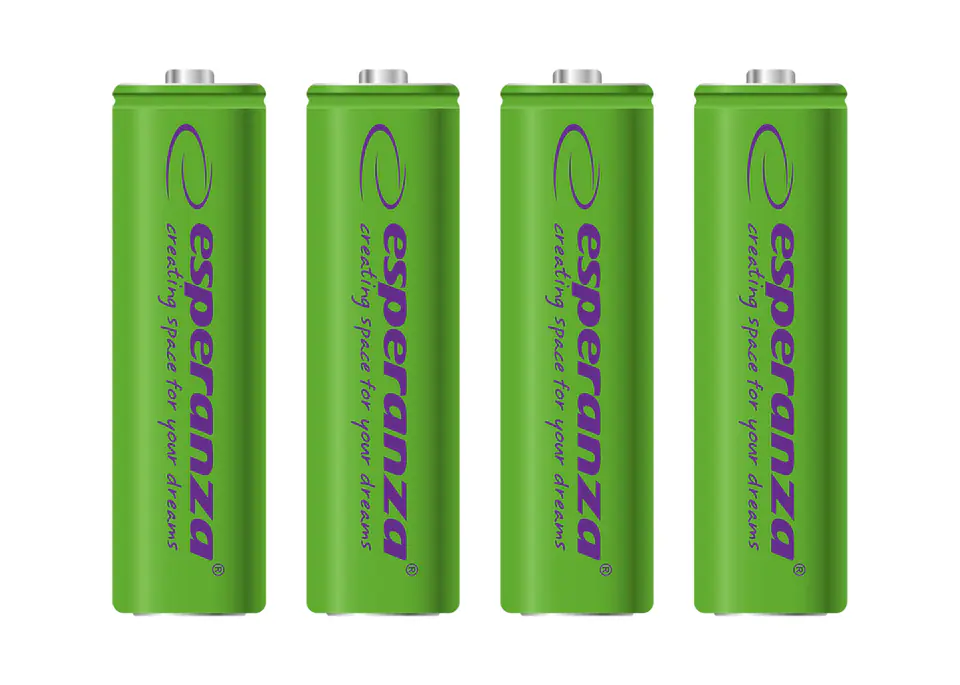 ⁨EZA104G Esperanza rechargeable ni-mh aa 2000mah 4pcs. Green⁩ at Wasserman.eu