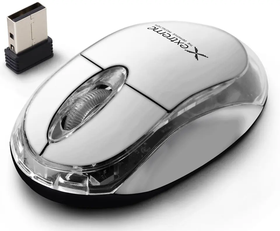 ⁨XM105W Extreme Wireless Mouse 2.4ghz 3d opt usb harrier white⁩ at Wasserman.eu