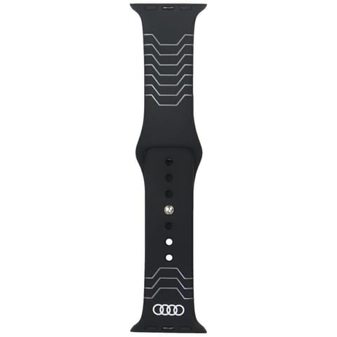 ⁨Pasek Audi Geometric Pattern Silicone Watch Strap do Apple Watch 40/41/42mm czarny⁩ w sklepie Wasserman.eu