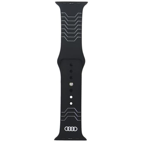 ⁨Pasek Audi Geometric Pattern Silicone    Watch Strap do Apple Watch 44/45/46/49mm czarny⁩ w sklepie Wasserman.eu
