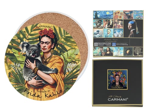 ⁨Podkładka ceramiczna, okrągła - Inspirowane malarstwem F. Kahlo (CARMANI)⁩ w sklepie Wasserman.eu