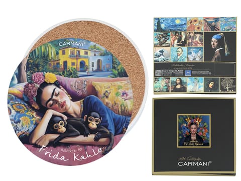 ⁨Podkładka ceramiczna, okrągła - Inspirowane malarstwem F. Kahlo (CARMANI)⁩ w sklepie Wasserman.eu