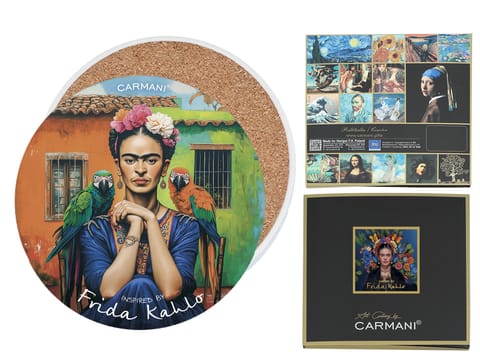 ⁨Podkładka ceramiczna, okrągła - Inspirowane malarstwem F. Kahlo (CARMANI)⁩ w sklepie Wasserman.eu