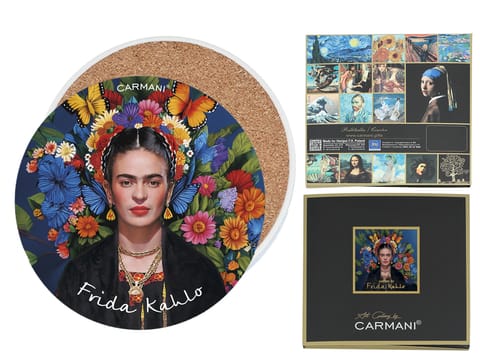 ⁨Podkładka ceramiczna, okrągła - Inspirowane malarstwem F. Kahlo (CARMANI)⁩ w sklepie Wasserman.eu
