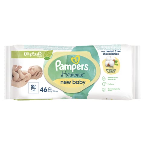 ⁨Pampers Harmonie New Baby Chusteczki Nawilżone 46 szt.⁩ w sklepie Wasserman.eu