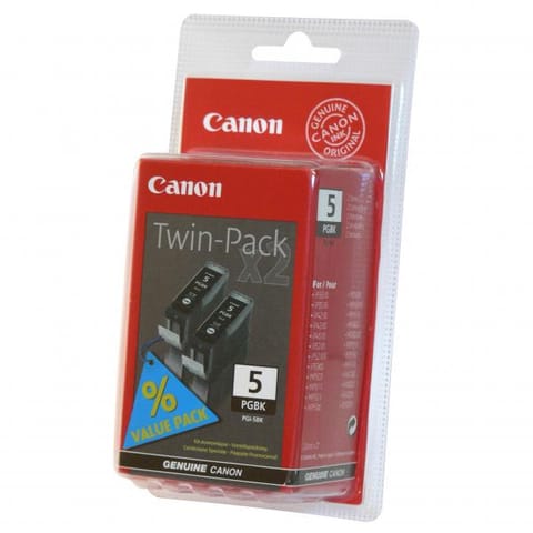 ⁨Canon oryginalny ink / tusz PGI-5 BK, 0628B025, 0628B030, black, 2szt, 2-pack⁩ w sklepie Wasserman.eu