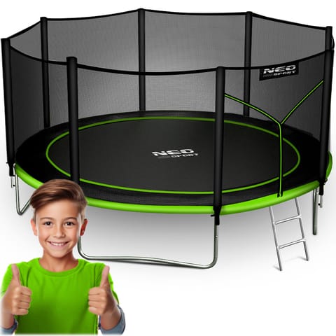 ⁨Trampolina ogrodowa 14ft/435cm z siatką zewnętrzną i drabinką Neo-Sport⁩ w sklepie Wasserman.eu