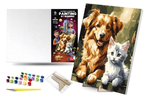 ⁨QB900-042 Kit for painting by numbers "Cat-Dog"⁩ w sklepie Wasserman.eu