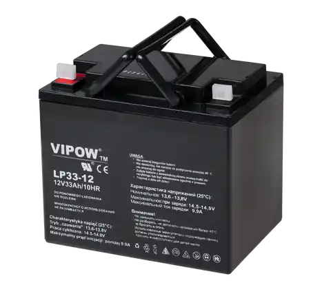 ⁨Akumulator żelowy VIPOW 12V 33Ah⁩ w sklepie Wasserman.eu