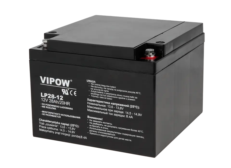 ⁨Gel battery VIPOW 12V 28Ah⁩ at Wasserman.eu