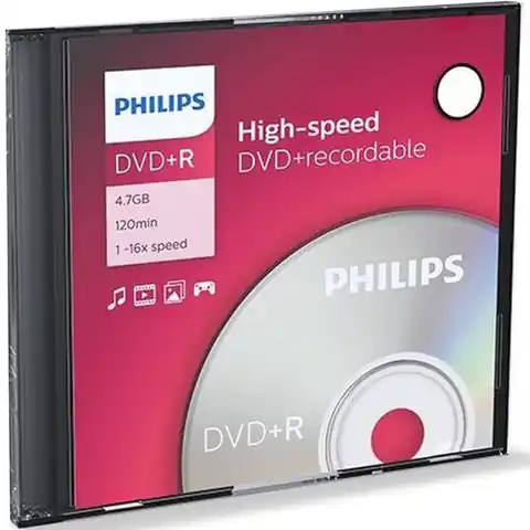⁨Philips Płyta DVD+R 4,7GB 16X SLIM - 10 szt.⁩ w sklepie Wasserman.eu