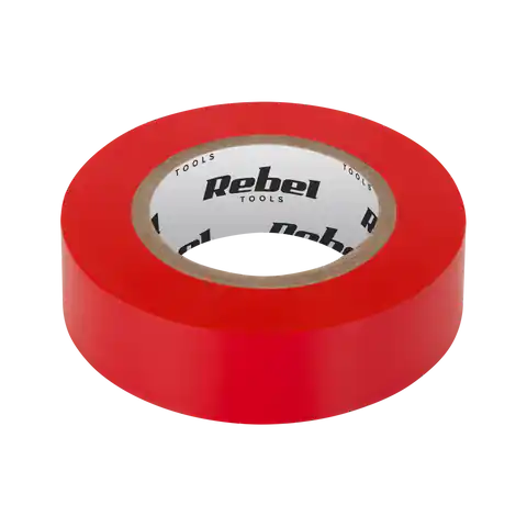 ⁨Taśma izolacyjna klejąca REBEL (0,13 mm x 19 mm x 10 yd) czerwona⁩ w sklepie Wasserman.eu
