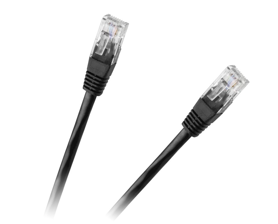 ⁨Patchcord UTP cable 8c plug-plug 0,5m CCA black cat.6e⁩ at Wasserman.eu