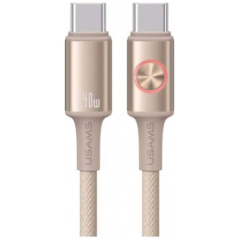 ⁨Kabel USAMS Huan Series SJ751 240W USB-C do USB-C 1,2 m tytanowy⁩ w sklepie Wasserman.eu