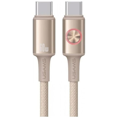 ⁨Kabel USAMS Huan Series SJ752 60W USB-C  do USB-C 1,2 m tytanowy⁩ w sklepie Wasserman.eu