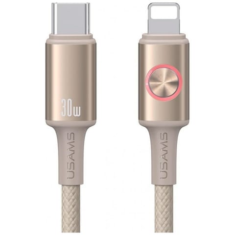 ⁨Kabel USAMS Huan Series SJ753 30W USB-C  do Lightning 1,2 m tytanowy⁩ w sklepie Wasserman.eu