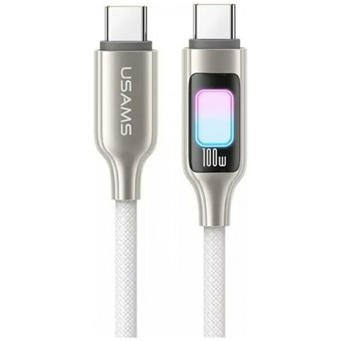 ⁨Kabel USAMS TC Series SJ750 100W USB-C   do USB-C 1,2 m tytanowy⁩ w sklepie Wasserman.eu