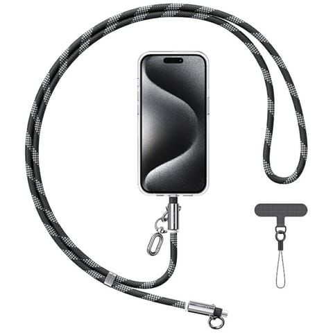 ⁨Smycz do telefonu z kablem do ładowania  Usams SJ745 60W USB-C do USB-C 1.2m czarny⁩ w sklepie Wasserman.eu