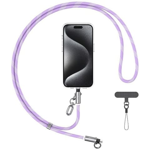 ⁨Smycz do telefonu z kablem do ładowania  Usams SJ746 30W USB-C do Lightning 1.2m fioletowy⁩ w sklepie Wasserman.eu