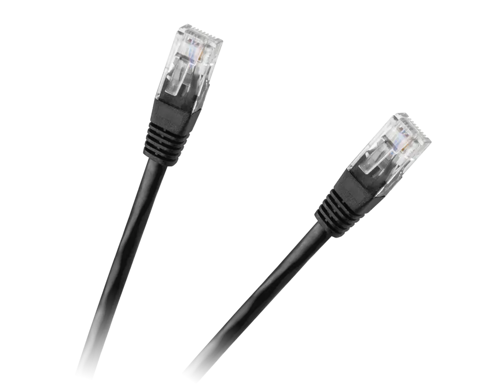 ⁨Patchcord kabel UTP 8c wtyk-wtyk 1,5m CCA czarny  cat.6e⁩ w sklepie Wasserman.eu