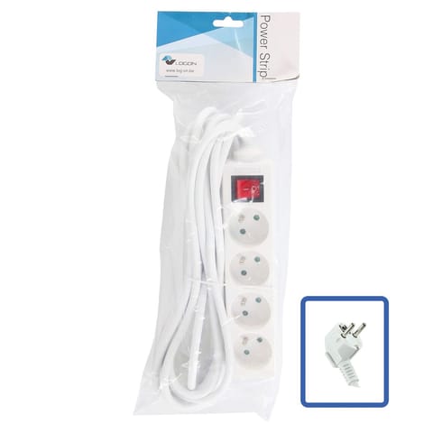 ⁨LOGON PROFESSIONAL 4-WAY POWER STRIP: WHITE -⁩ w sklepie Wasserman.eu