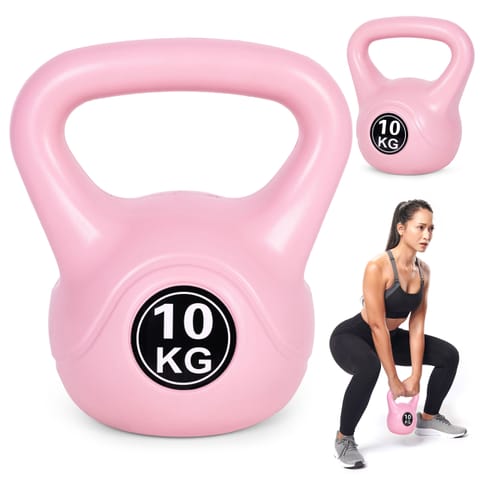 ⁨Kettlebell kettle 10 kg do ćwiczeń hantla kula odważnik obciążenie ciężar fitness różowy ModernHome⁩ w sklepie Wasserman.eu