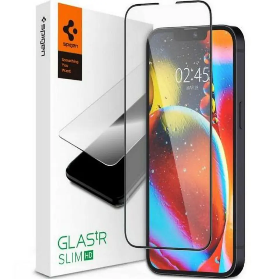 ⁨Spigen Glass FC iPhone 13 Mini szkło hartowane czarna ramka AGL03404⁩ w sklepie Wasserman.eu