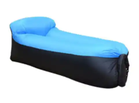 ⁨Lazy BAG SOFA łóżko leżak na powietrze czarno-niebieski 185x70cm⁩ w sklepie Wasserman.eu