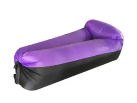 ⁨Lazy BAG SOFA łóżko leżak na powietrze czarno-fioletowy 185x70cm⁩ w sklepie Wasserman.eu