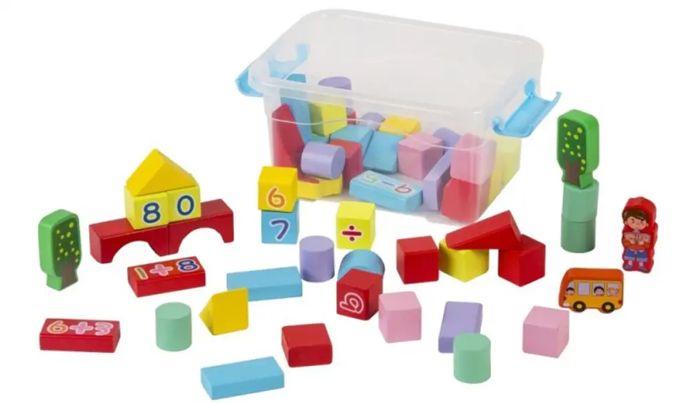 ⁨WOODEN BLOCKS COLORED 53 PIECES⁩ at Wasserman.eu