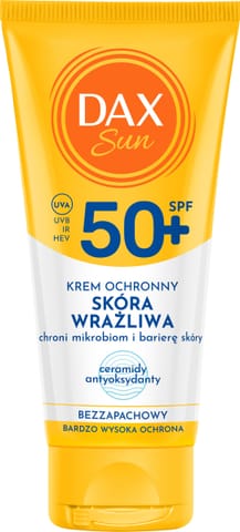 ⁨DAX Sun Krem ochronny do twarzy dla skóry wrażliwej SPF 50+ Ceramidy 50 ml⁩ w sklepie Wasserman.eu