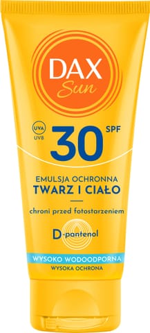 ⁨DAX Sun Emulsja ochronna do twarzy i ciała SPF 30 Travel 50 ml⁩ w sklepie Wasserman.eu