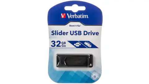 ⁨Pendrive VERBATIM 32GB SLIDER USB 2.0 98697⁩ w sklepie Wasserman.eu