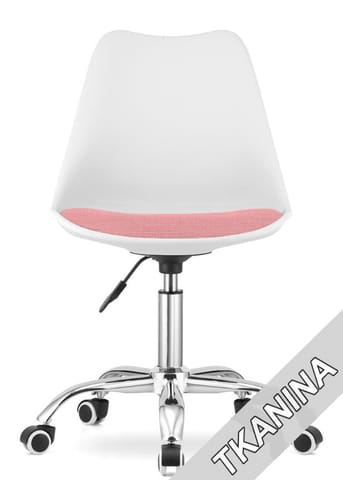 ⁨Krzesło obrotowe MONZA OFFICE WHITE + PINK FABRIC II⁩ w sklepie Wasserman.eu