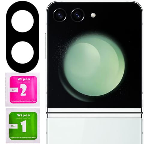 ⁨Szkło ochronne na aparat obiektyw do Samsung Galaxy Z Flip 5 nakładka Lens Full Camera Glass czarny⁩ w sklepie Wasserman.eu