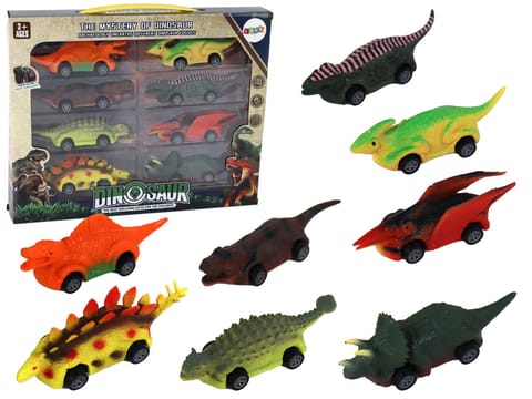 ⁨Zestaw Resoraków Dinozaury Samochodziki Kolorowe 8 Sztuk⁩ w sklepie Wasserman.eu