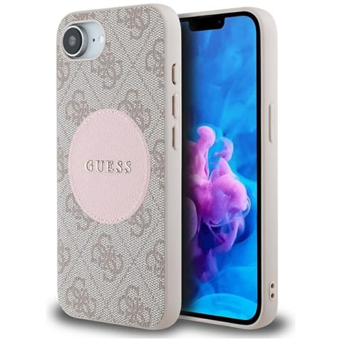 ⁨Etui Guess 4G Circle Classic Logo        MagSafe do iPhone 16e różowo⁩ w sklepie Wasserman.eu