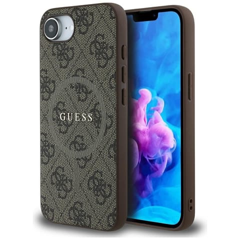 ⁨Etui Guess 4G Ring Classic Logo MagSafe  do iPhone 16e brązowy⁩ w sklepie Wasserman.eu