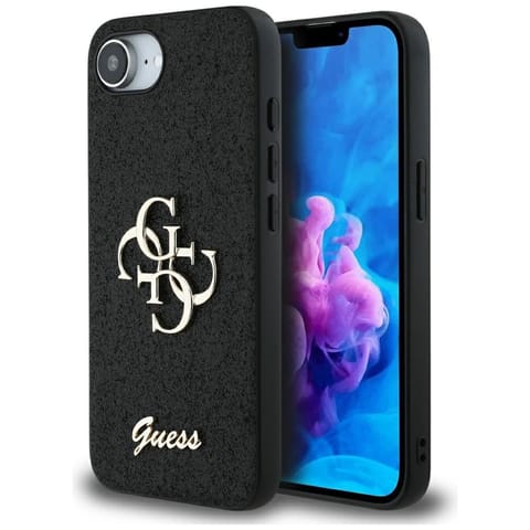 ⁨Etui Guess Fixed Glitter Big 4G do       iPhone 16e czarny⁩ w sklepie Wasserman.eu