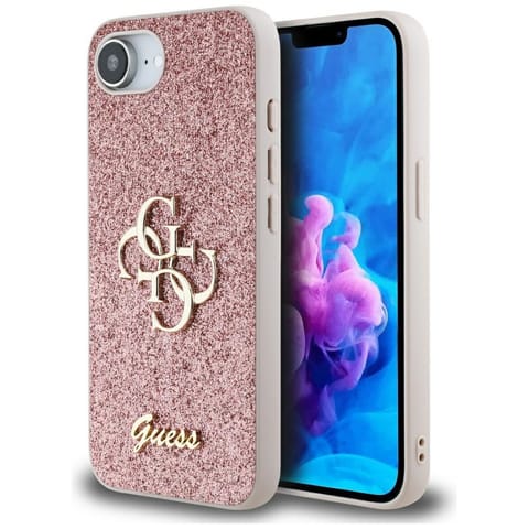 ⁨Etui Guess Fixed Glitter Big 4G do       iPhone 16e różowy⁩ w sklepie Wasserman.eu