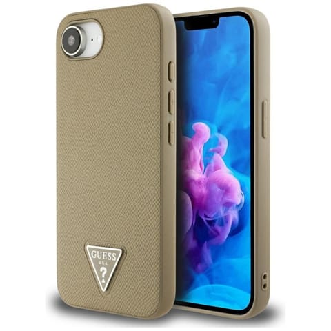 ⁨Etui Guess Grained Triangle MagSafe do   iPhone 16e brązowy⁩ w sklepie Wasserman.eu