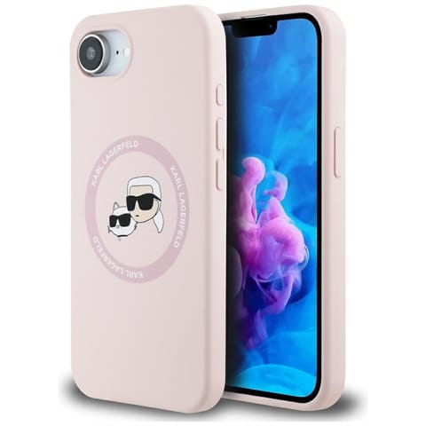 ⁨Etui Karl Lagerfeld Silicone             Karl&Choupette Heads MagSafe do iPhone 16e różowy⁩ w sklepie Wasserman.eu
